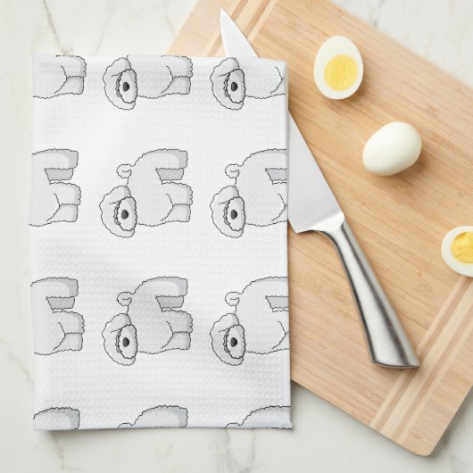 cartoon bichon frise theedoek (Quarter Fold)