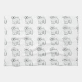 cartoon bichon frise theedoek (Horizontaal)