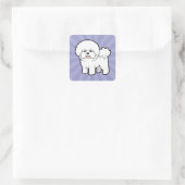 Cartoon Bichon Frise Vierkante Sticker (Tas)