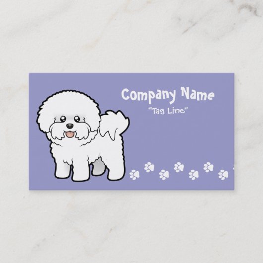 Cartoon Bichon Frise Visitekaartje (Voorkant)