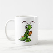 Cartoon Bidden Mantis gepersonaliseerd Koffiemok (Links)