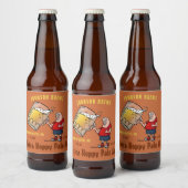 Cartoon Bier Guy Funny Custom Homebrew Bier Etiket (Flessen)