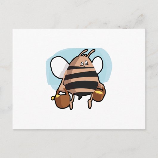 Cartoon bij bijen briefkaart (Voorkant)