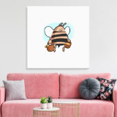 Cartoon bij bijen canvas afdruk (Insitu (Woonkamer))