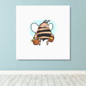 Cartoon bij bijen canvas afdruk (Insitu (Houten vloer))