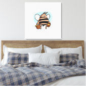 Cartoon bij bijen canvas afdruk (Insitu (Slaapkamer))
