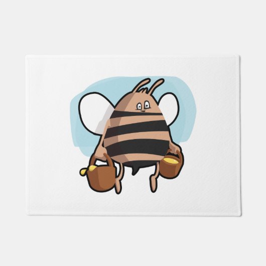 Cartoon bij bijen deurmat (Voorkant)