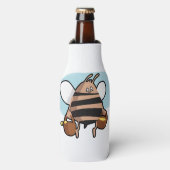 Cartoon bij bijen flesjeskoeler (Fles Voorkant)
