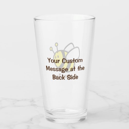 Cartoon bij bijen glas (Achterkant)