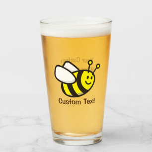 Cartoon bij bijen glas
