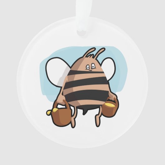 Cartoon bij bijen ornament (voorkant)
