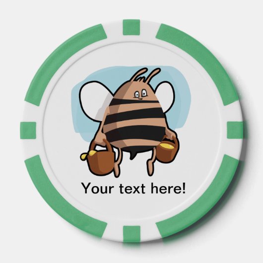 Cartoon bij bijen pokerchips (Voorkant)