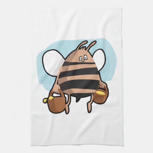 Cartoon bij bijen theedoek (Verticaal)