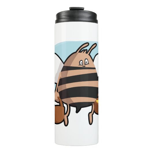 Cartoon bij bijen thermosbeker (Voorkant)