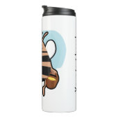 Cartoon bij bijen thermosbeker (Geroteerd rechts)