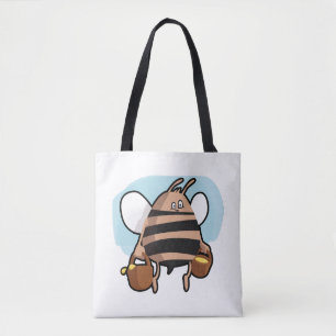 Cartoon bij bijen tote bag