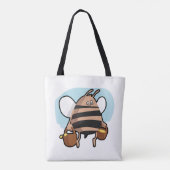 Cartoon bij bijen tote bag (Achterkant)