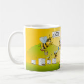 Cartoon; bijeenkomst en zoom meeting.  koffiemok (Links)