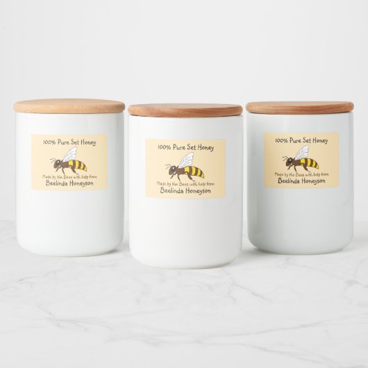 Cartoon bijenset Honey Jar Labels Voedselcontainer Etiket (Flessen)