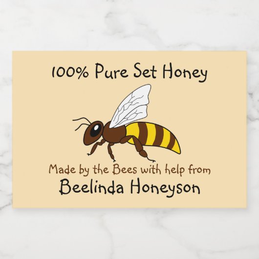 Cartoon bijenset Honey Jar Labels Voedselcontainer Etiket (Enkel label)