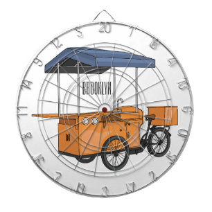 Cartoon bike food cart dartbord
