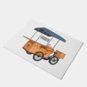 Cartoon bike food cart deurmat (Schuin)