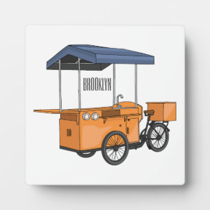 Cartoon bike food cart fotoplaat