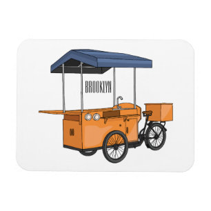 Cartoon bike food cart magneet