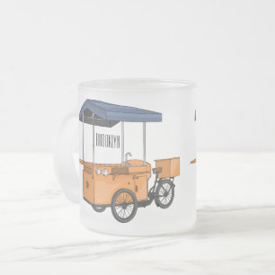 Cartoon bike food cart matglas koffiemok