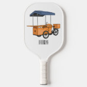 Cartoon bike food cart pickleball paddle (Voorkant)