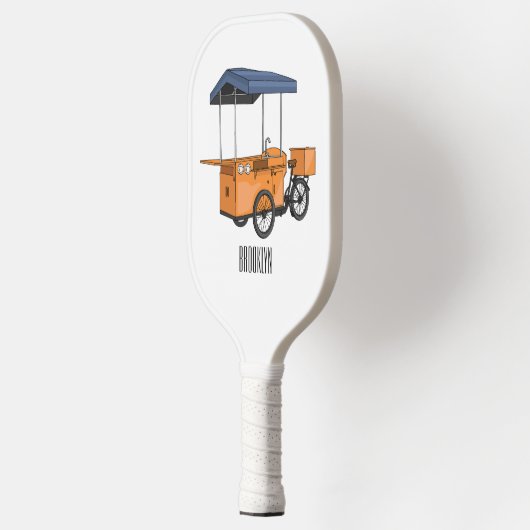 Cartoon bike food cart pickleball paddle (Links)