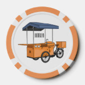 Cartoon bike food cart poker chips (Achterkant)