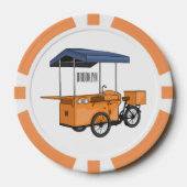 Cartoon bike food cart poker chips (Voorkant)