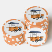 Cartoon bike food cart poker chips (Opstapeling)
