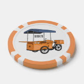 Cartoon bike food cart poker chips (Enkel)