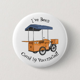 Cartoon bike food cart ronde button 5,7 cm