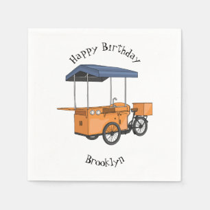 Cartoon bike food cart servet