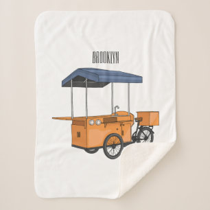 Cartoon bike food cart sherpa deken