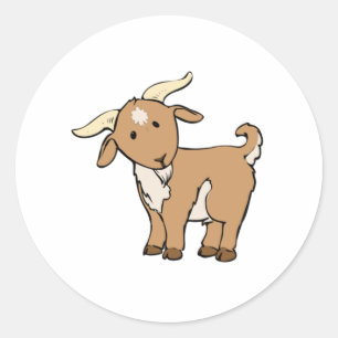 Cartoon Billy Goat Ronde Sticker