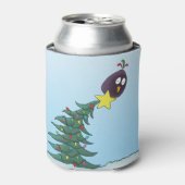 Cartoon Bird Christmas Tree Star Blikjeskoeler (Blikje Voorkant)