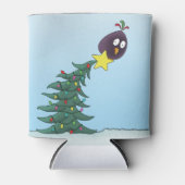 Cartoon Bird Christmas Tree Star Blikjeskoeler (Voorkant)