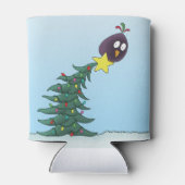 Cartoon Bird Christmas Tree Star Blikjeskoeler (Achterkant)