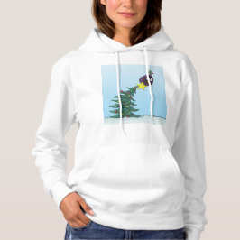 Cartoon Bird Christmas Tree Star Hoodie