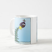 Cartoon Bird Christmas Tree Star Koffiemok (Voorkant links)