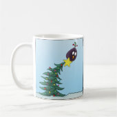 Cartoon Bird Christmas Tree Star Koffiemok (Links)