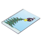 Cartoon Bird Christmas Tree Star Notitieboek (Linkerzijde)
