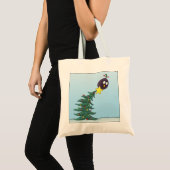 Cartoon Bird Christmas Tree Star Tote Bag (Voorkant (product))