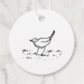 Cartoon Bird Pen Art Drawing Bedankjes Labels (Voorkant)