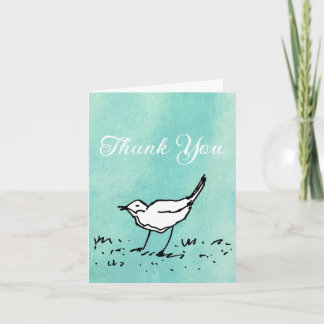 Cartoon Bird Pen Art Thank You Folded Notitiekaartje