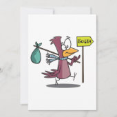 Cartoon Bird Traveling South Invitation Kaart (Voorkant)